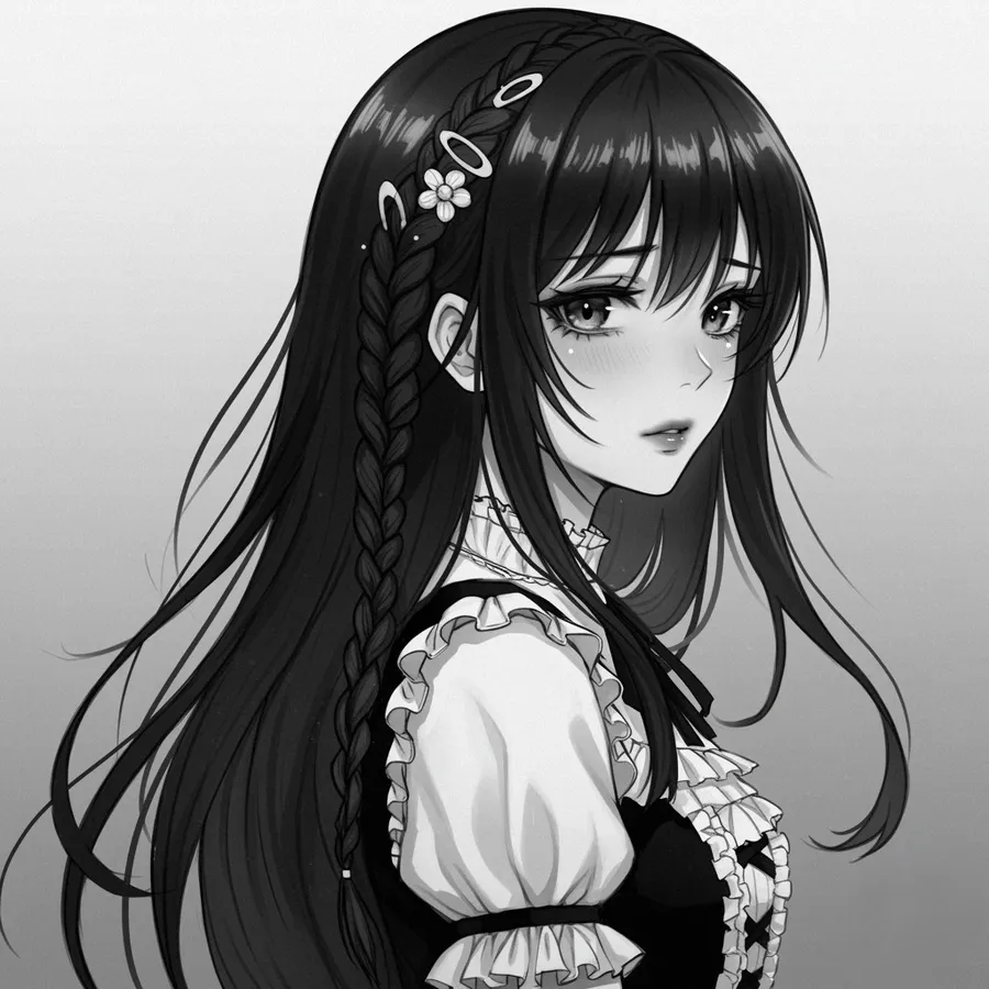anime pfp girl black hair 1